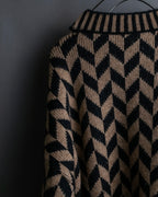 "GIORGIO ARMANI" Geometric pattern rib wool knit
