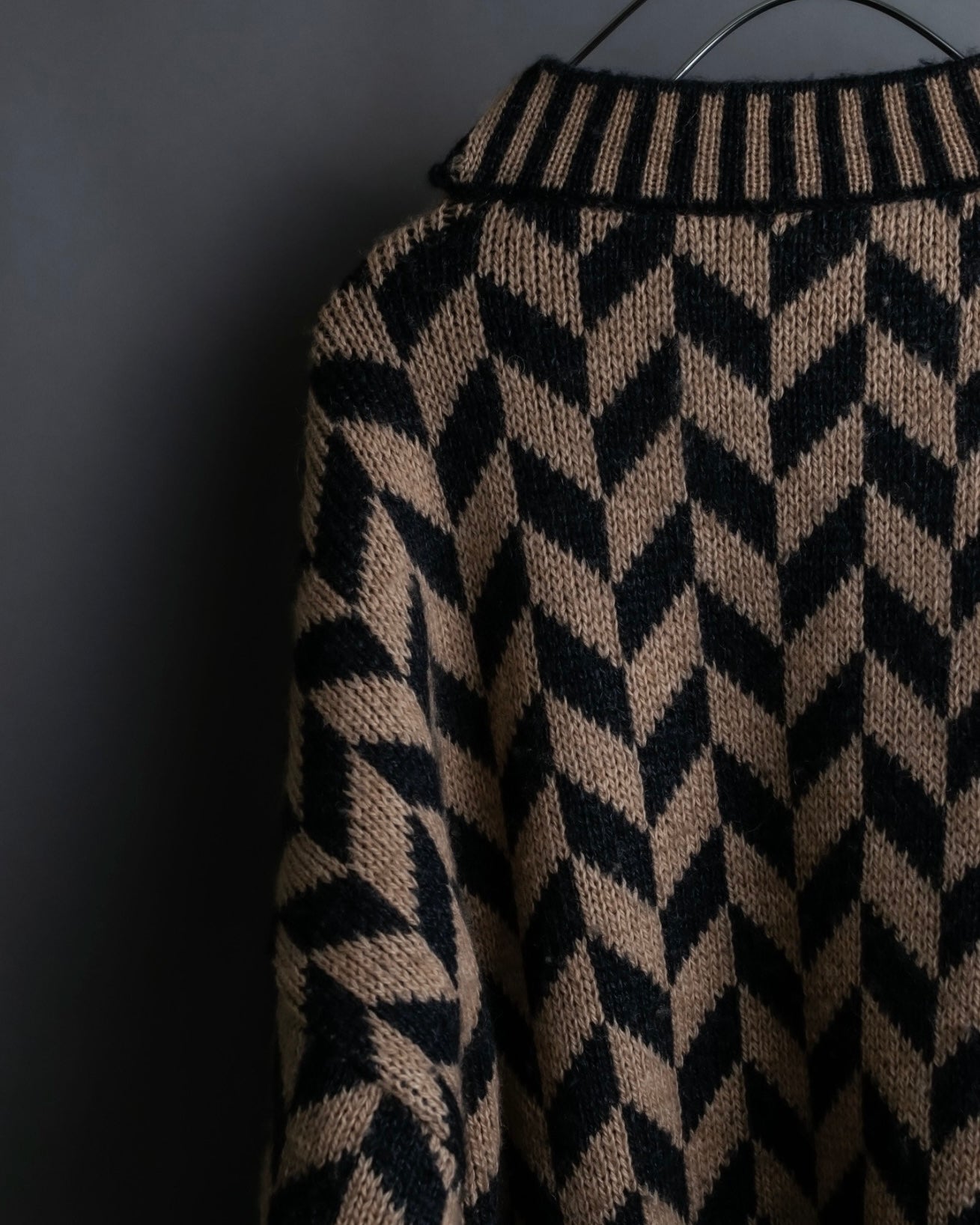 "GIORGIO ARMANI" Geometric pattern rib wool knit