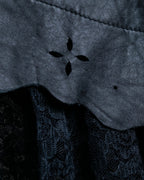 Cowhide flared lace skirt