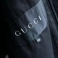 "GUCCI" Fly front knit layered double zip long coat