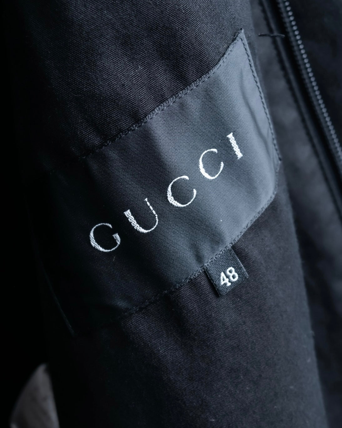 "GUCCI" Fly front knit layered double zip long coat