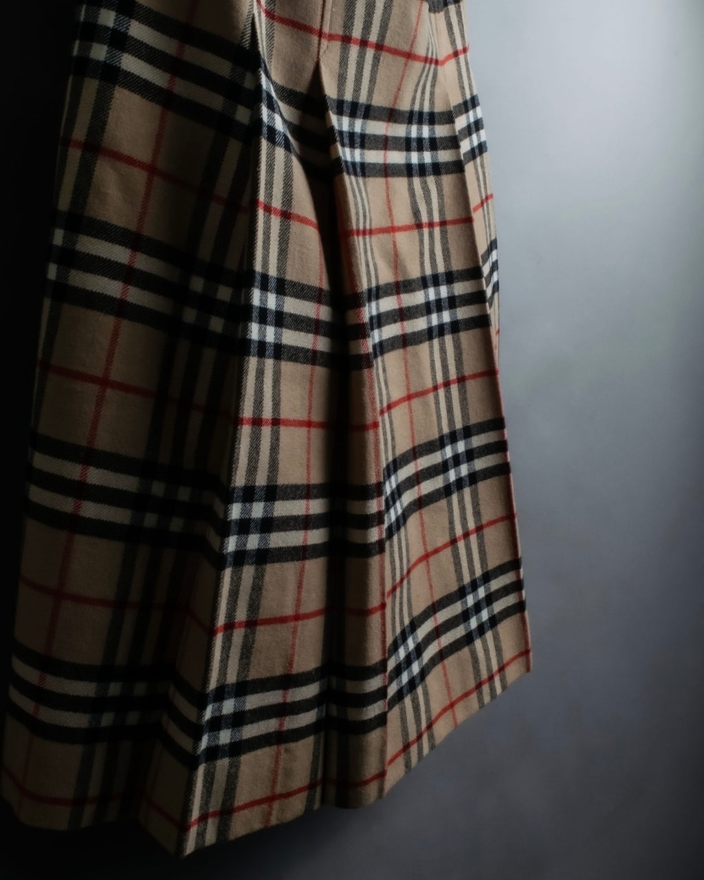 "Burberry's (70-80's)" Nova check side zip pleated skirt