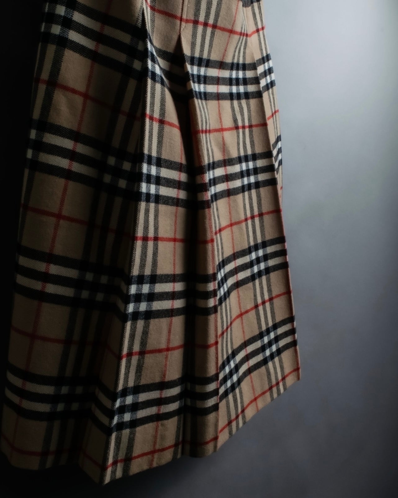 "Burberry's (70-80's)" Nova check side zip pleated skirt