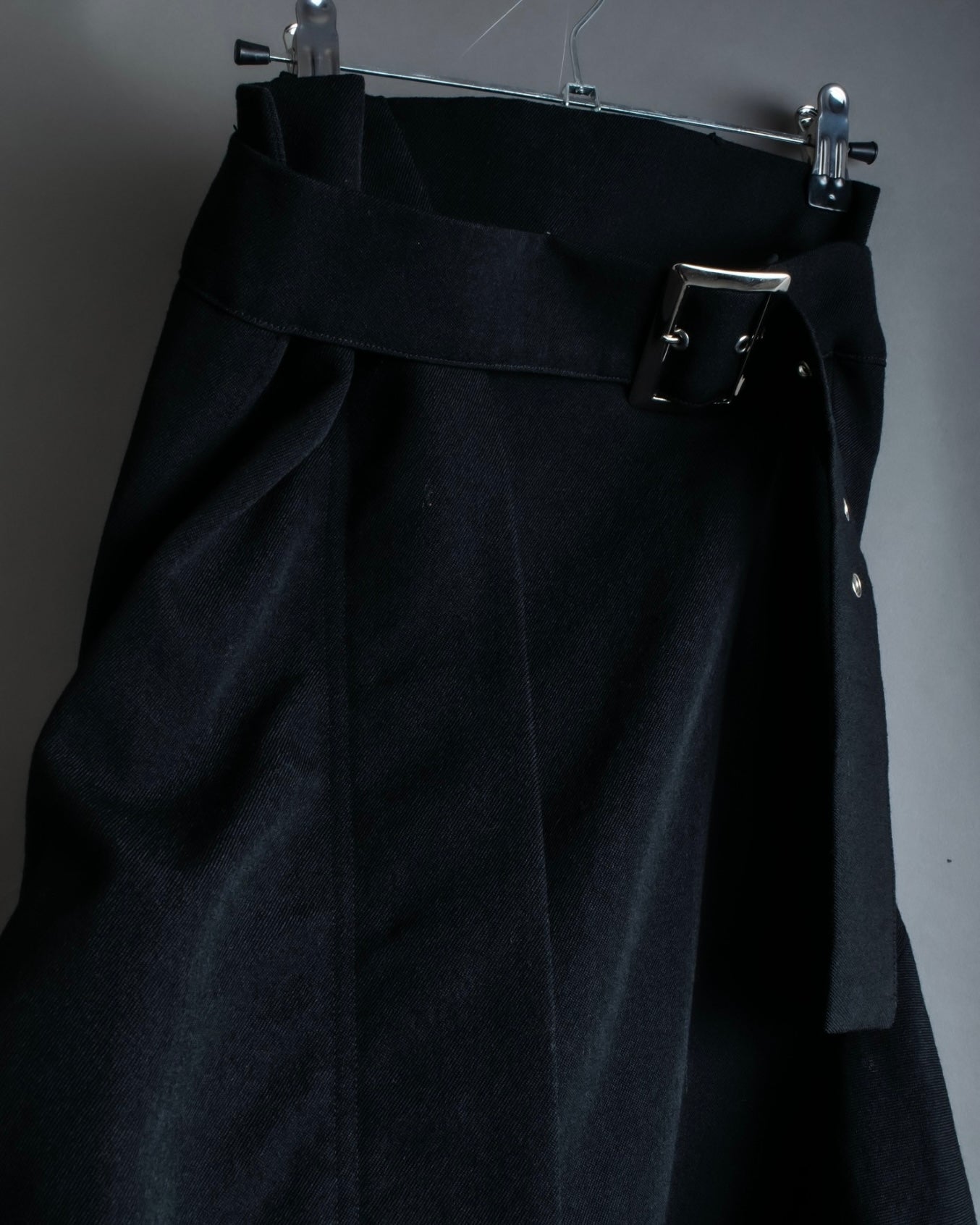 "Yohji Yamamoto" double zip asymmetric skirt