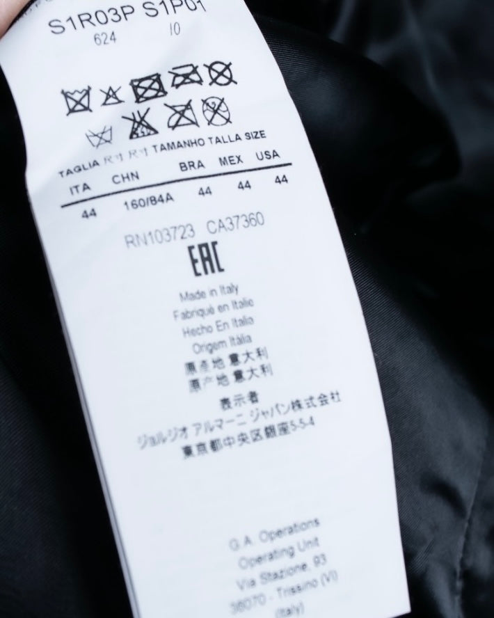 "EMPORIO ARMANI" grained lamb leather double zip jacket