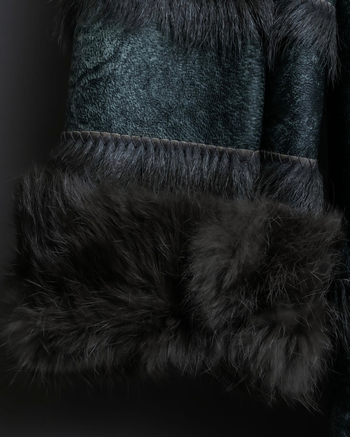 Vintage Rabbit & Fox Real Fur Coat
