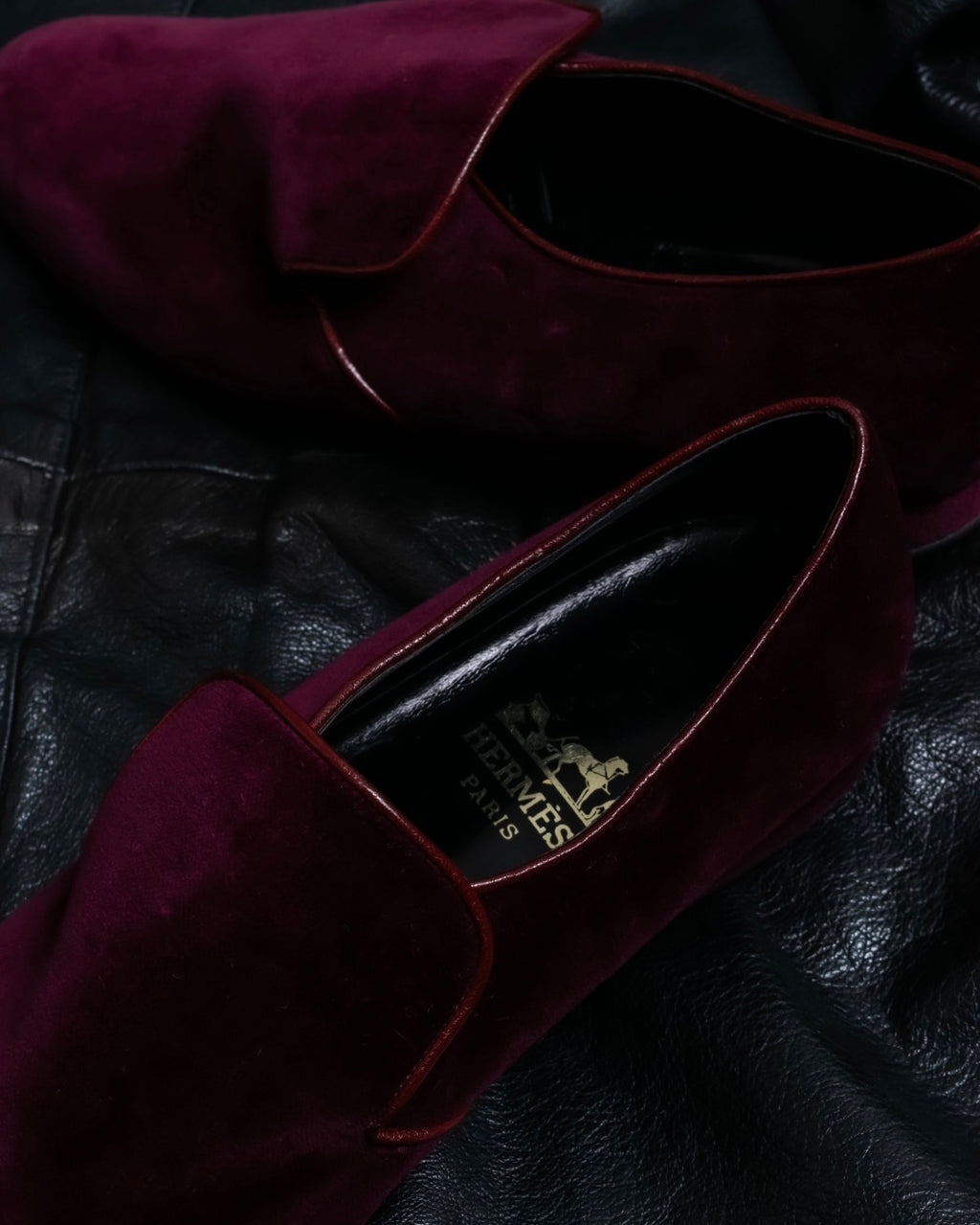 "HERMES" Velvet dress indoor shoes