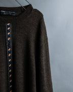"COMME des GARCONS HOMME PLUS (1997-98's )" Spiral print design dark brown knit