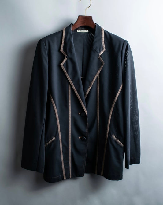 "ISSEY MIYAKE" Beautiful line sheer tailored jacket