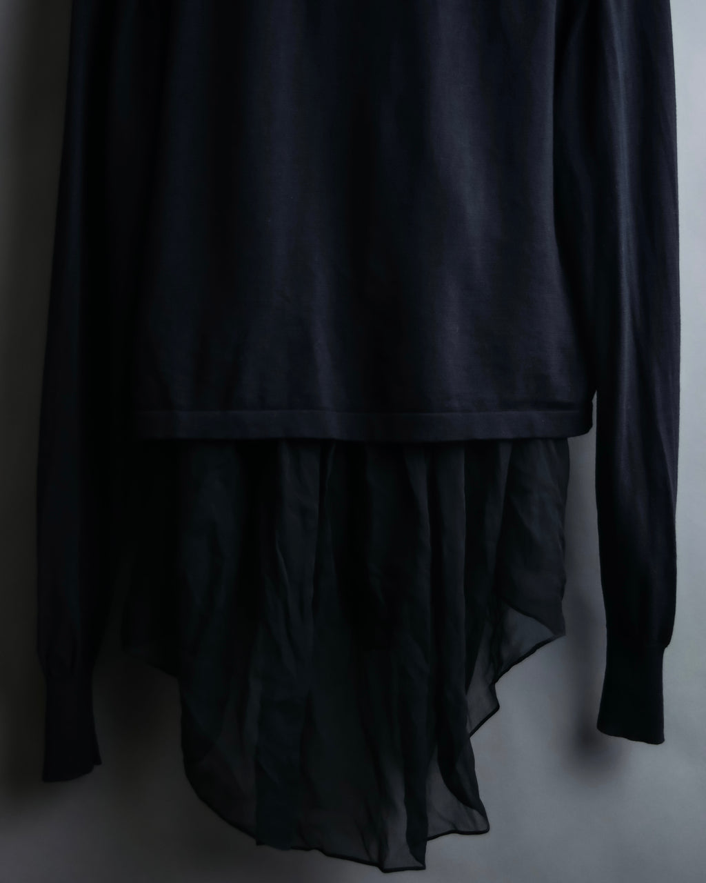 "sacai" Sheer corset layered cardigan jacket