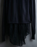 "sacai" Sheer corset layered cardigan jacket