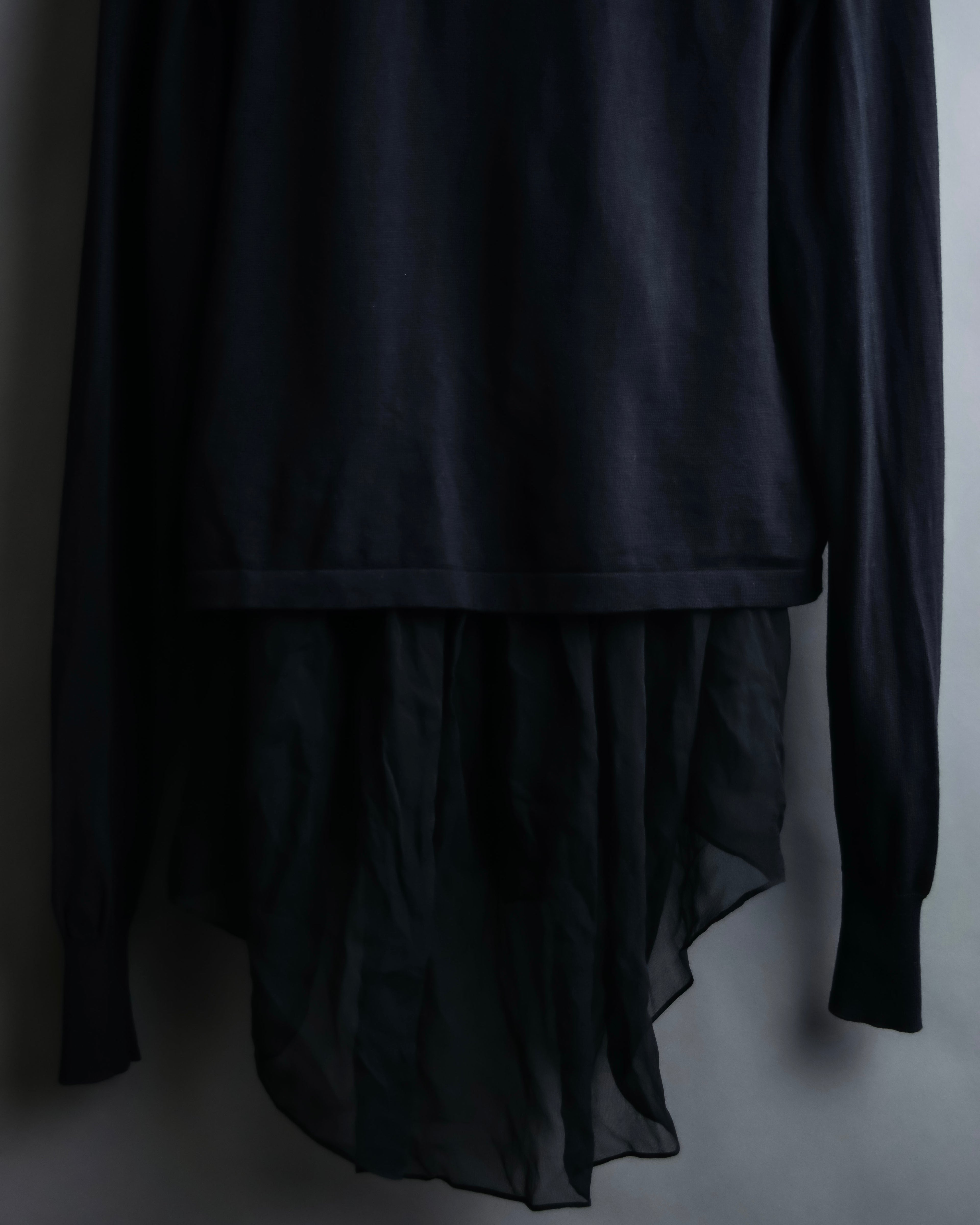 "sacai" Sheer corset layered cardigan jacket