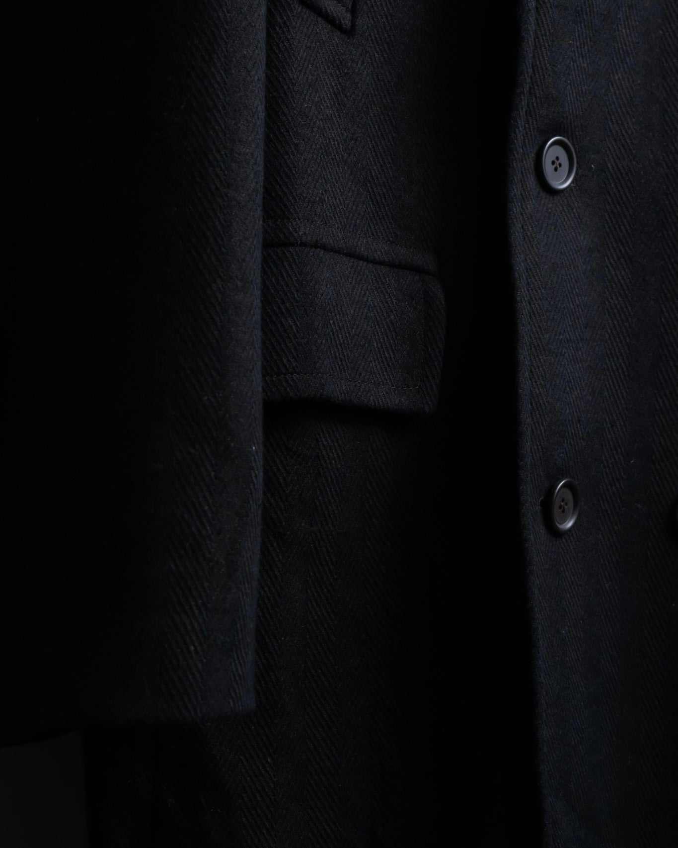 Vintage herringbone drop shoulder p coat