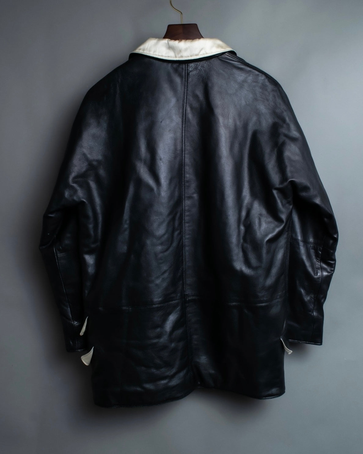 Versace Thick Silhouette Luxury Leather Coat