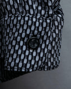 Vintage three-dimensional processed monotone polyester shirt