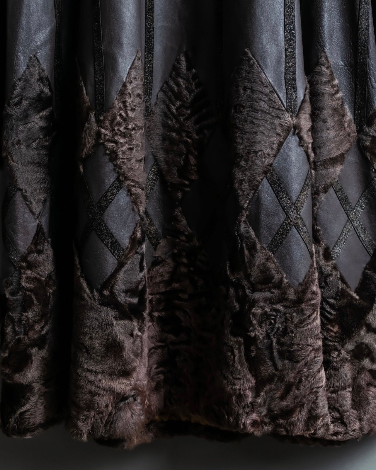 "Guy laroche" vintage real fur leather coat