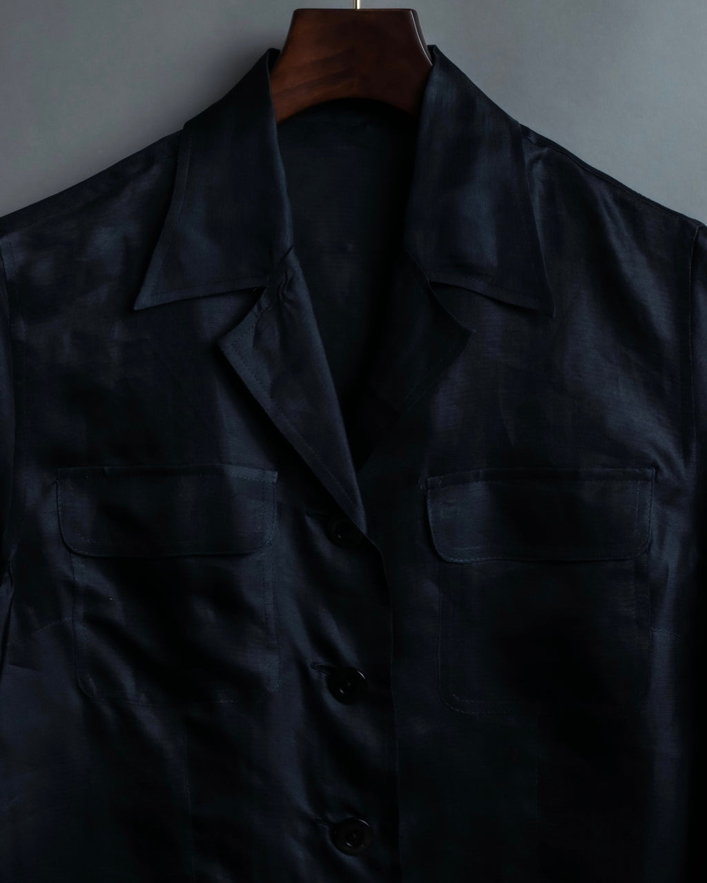 "BALENCIAGA" Silk sheer box designed shirt