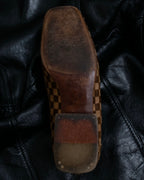 "Louis Vuitton" Damier designed unborn calf loafer