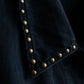 Vintage studded oversized black denim jacket