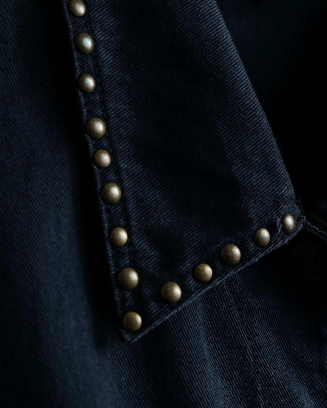 Vintage studded oversized black denim jacket