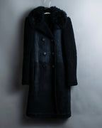"BALENCIAGA" Opossum Fur Boa Leather Special Coat