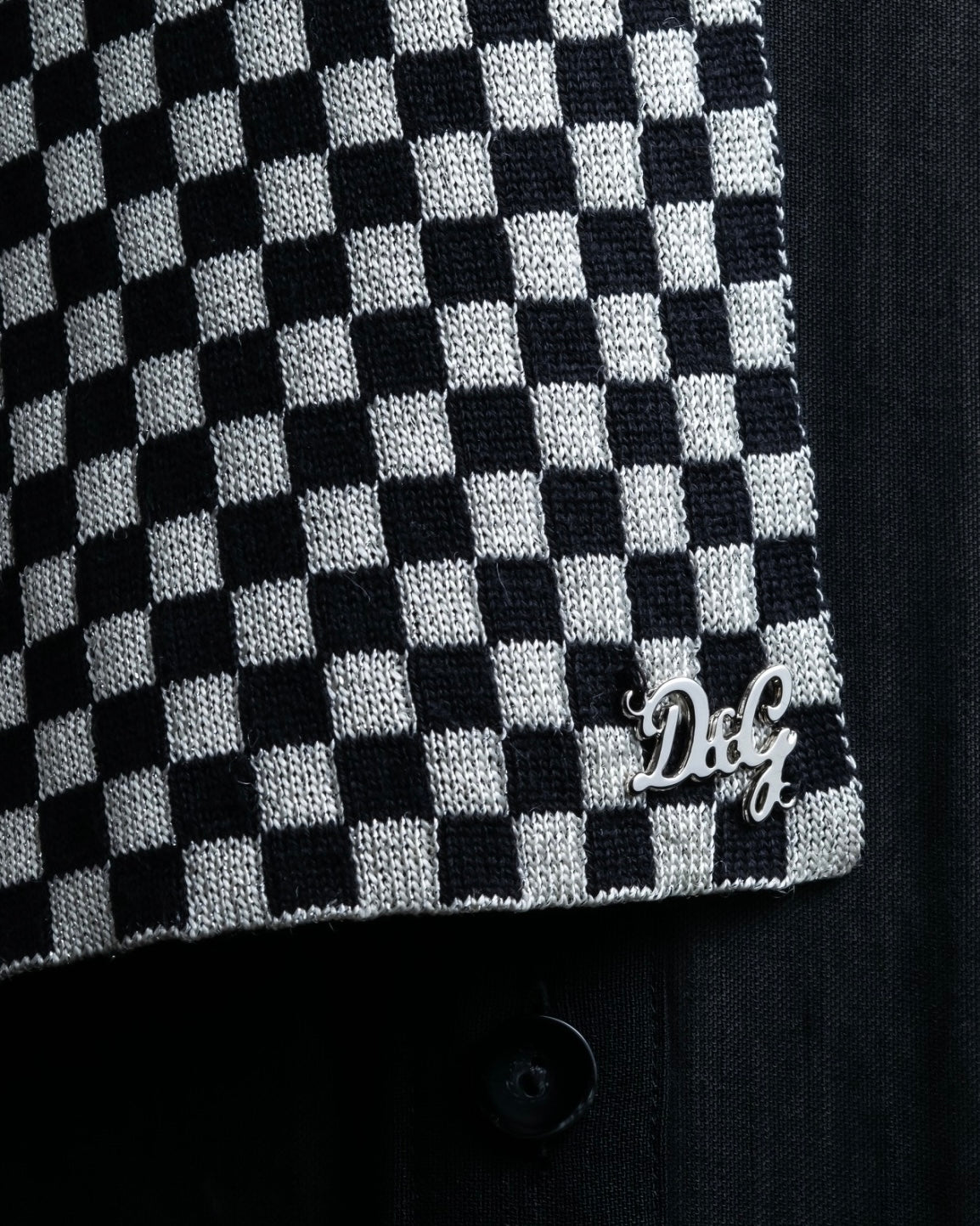 "DOLCE&amp;GABBANA" checkered pattern glitter stole