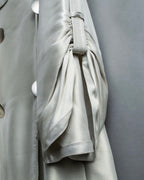 "Maurizio Pecoraro" gather sleeves glossy silver spring coat