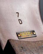 “GUCCI” square toe silver horsebit loafer