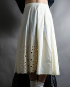 "FENDI" hole pattern and tack designed skirt