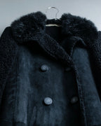 "BALENCIAGA" Opossum Fur Boa Leather Special Coat