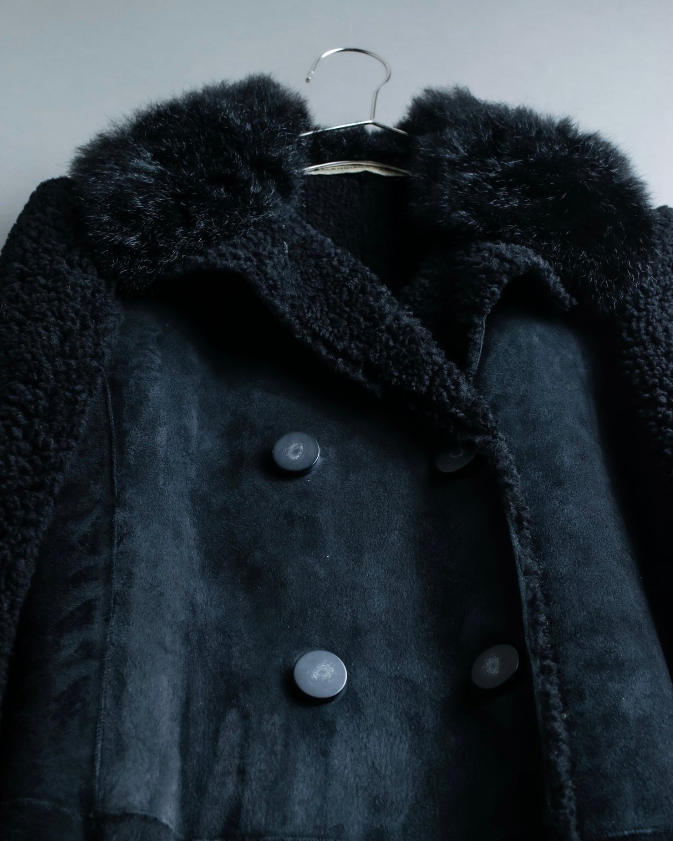 "BALENCIAGA" Opossum Fur Boa Leather Special Coat