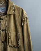 Vintage suede fringe jacket