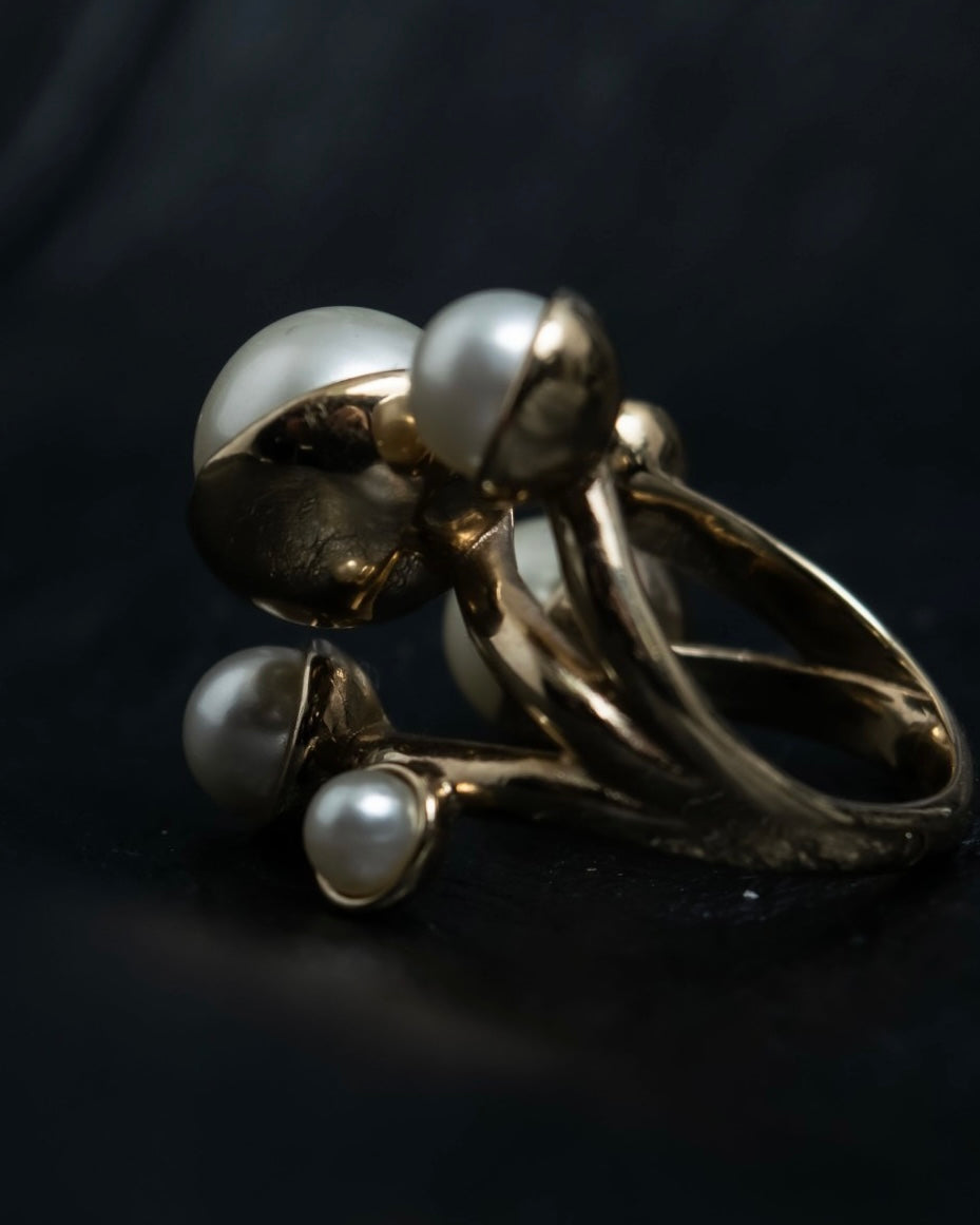 "Dior" pearl tree design ring