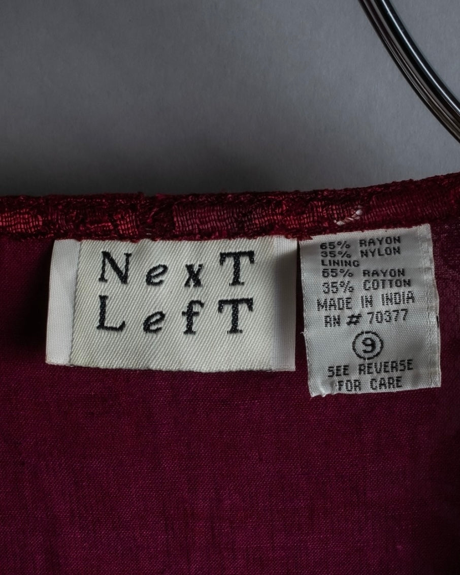 “Vintage” flower motif lace long dress