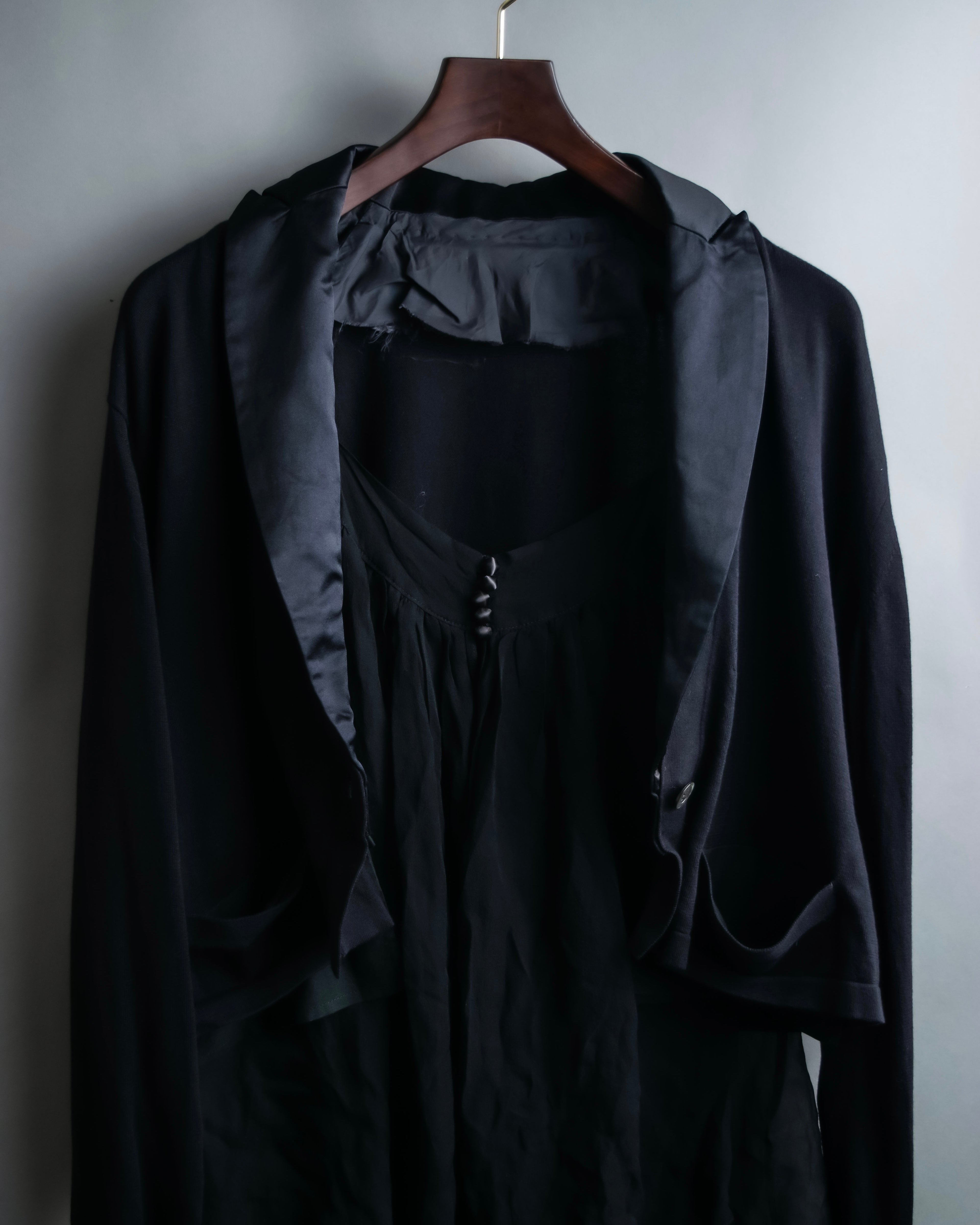"sacai" Sheer corset layered cardigan jacket