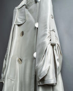 "Maurizio Pecoraro" gather sleeves glossy silver spring coat