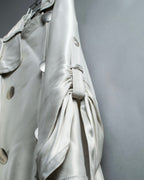 "Maurizio Pecoraro" gather sleeves glossy silver spring coat