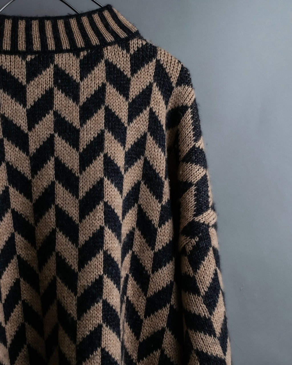 "GIORGIO ARMANI" Geometric pattern rib wool knit