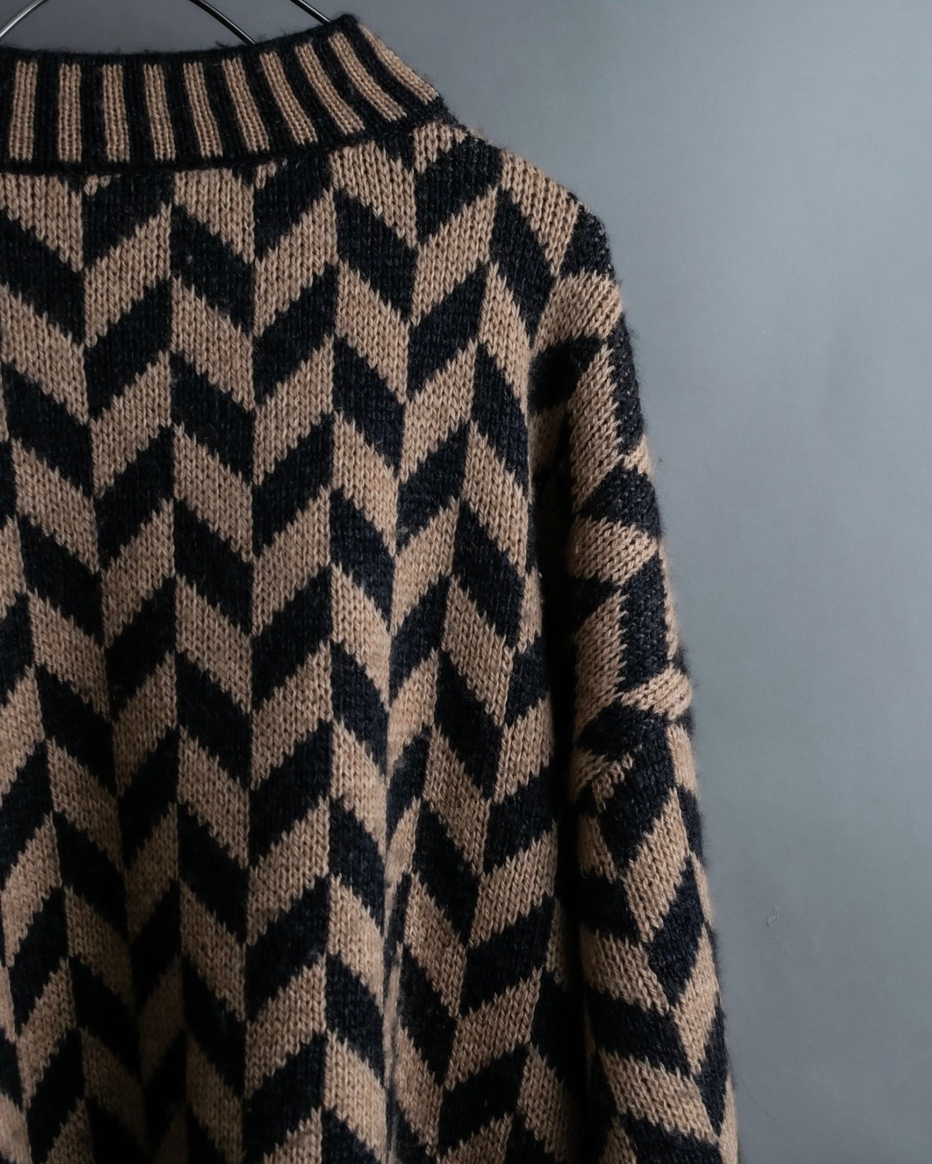 "GIORGIO ARMANI" Geometric pattern rib wool knit