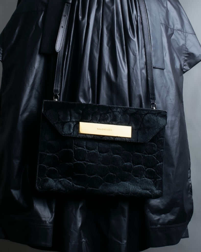 "BALENCIAGA" Haracofur leather shoulder bag