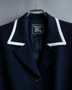 “Burberrys” open collar piping designed jacket