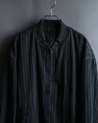 "Comme des Garcons Homme" distressed zip-up striped blouson
