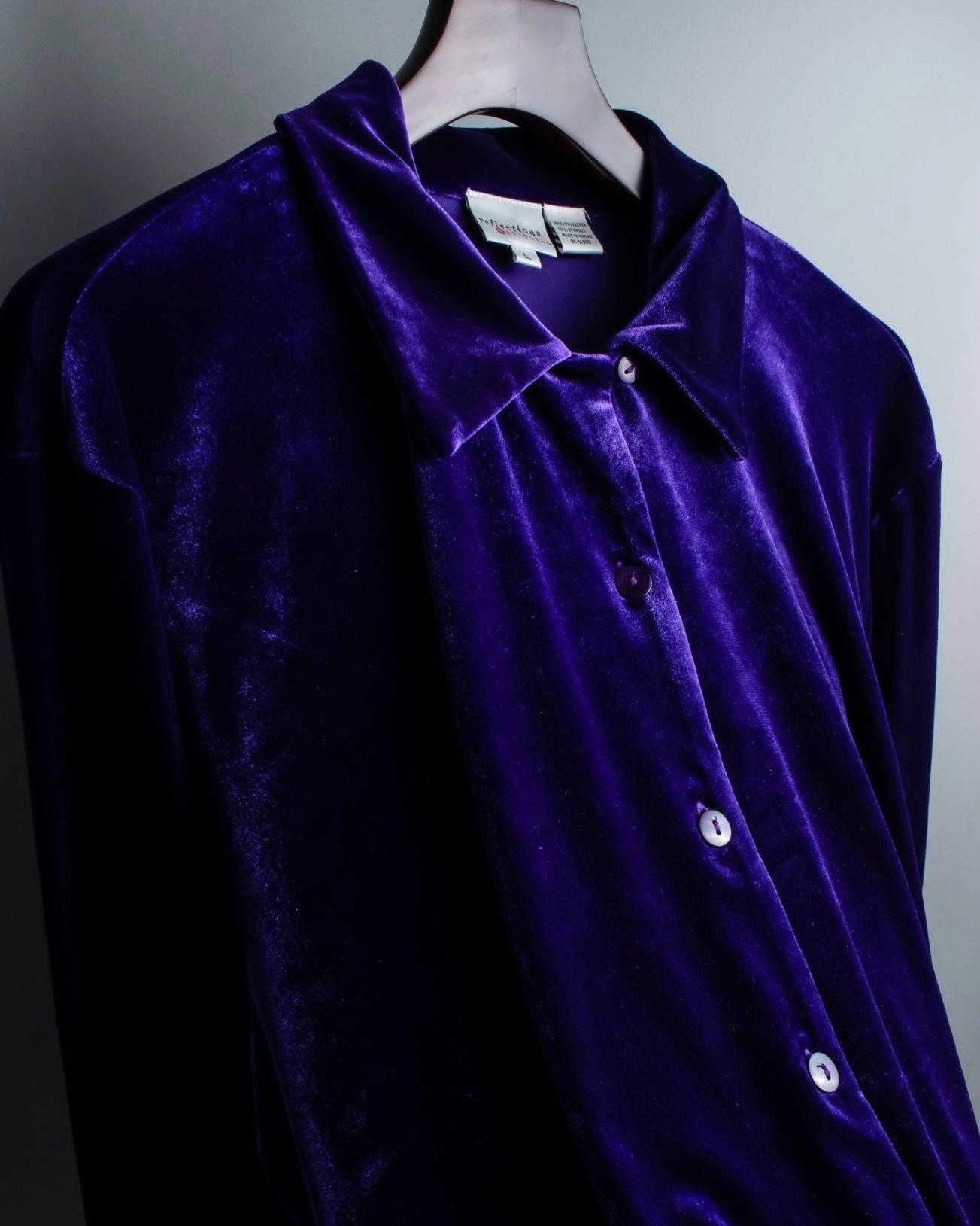Vintage beautiful purple velor long shirt