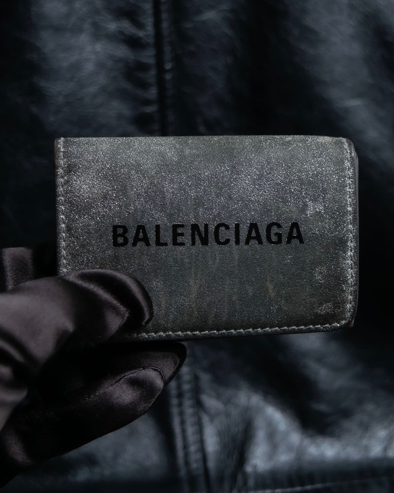 "BALENCIAGA" Glittery grunge style compact wallet