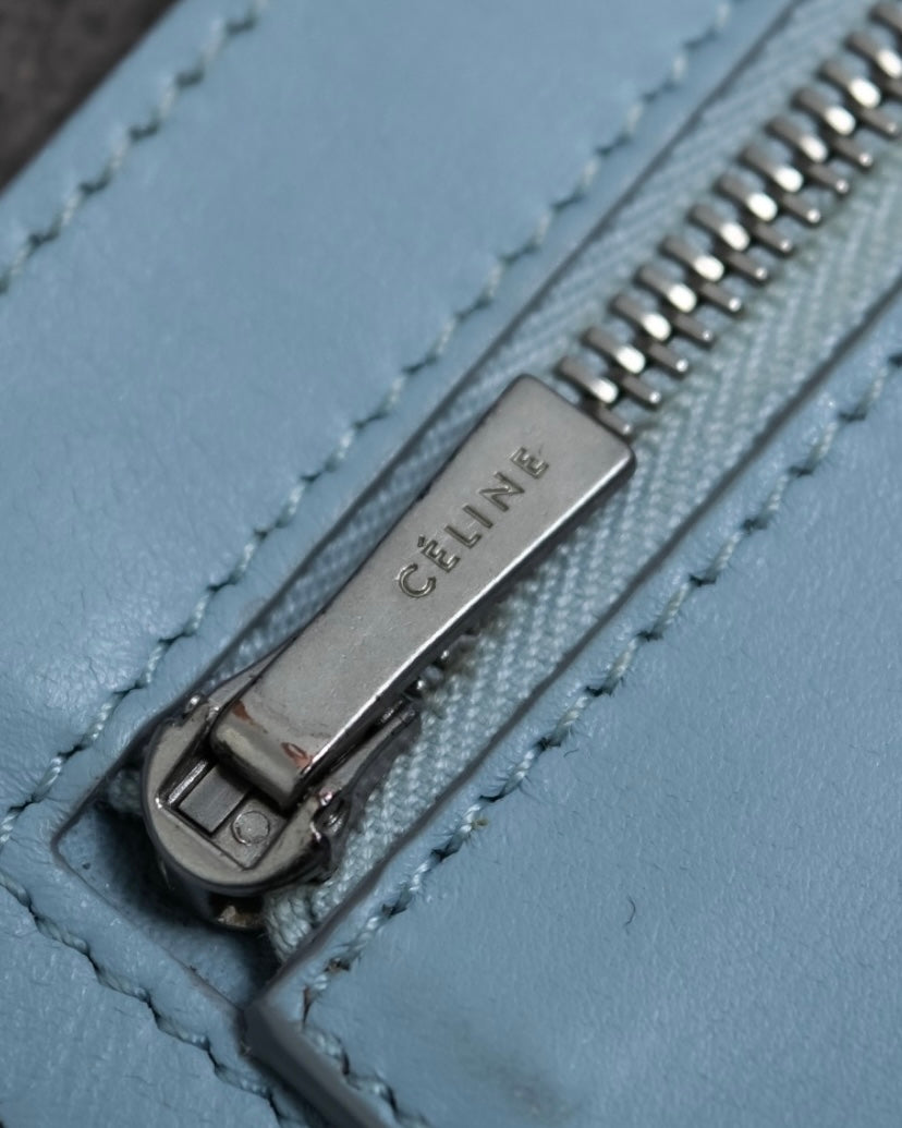 "CELINE" Strap large multi-function leather long wallet