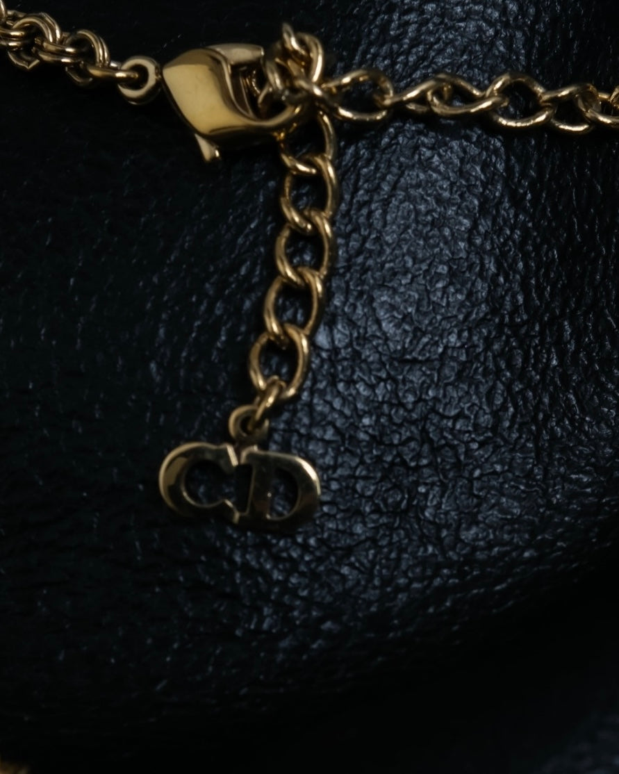 "Christian Dior" logo chain necklace