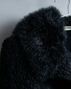 "BALENCIAGA" Opossum Fur Boa Leather Special Coat