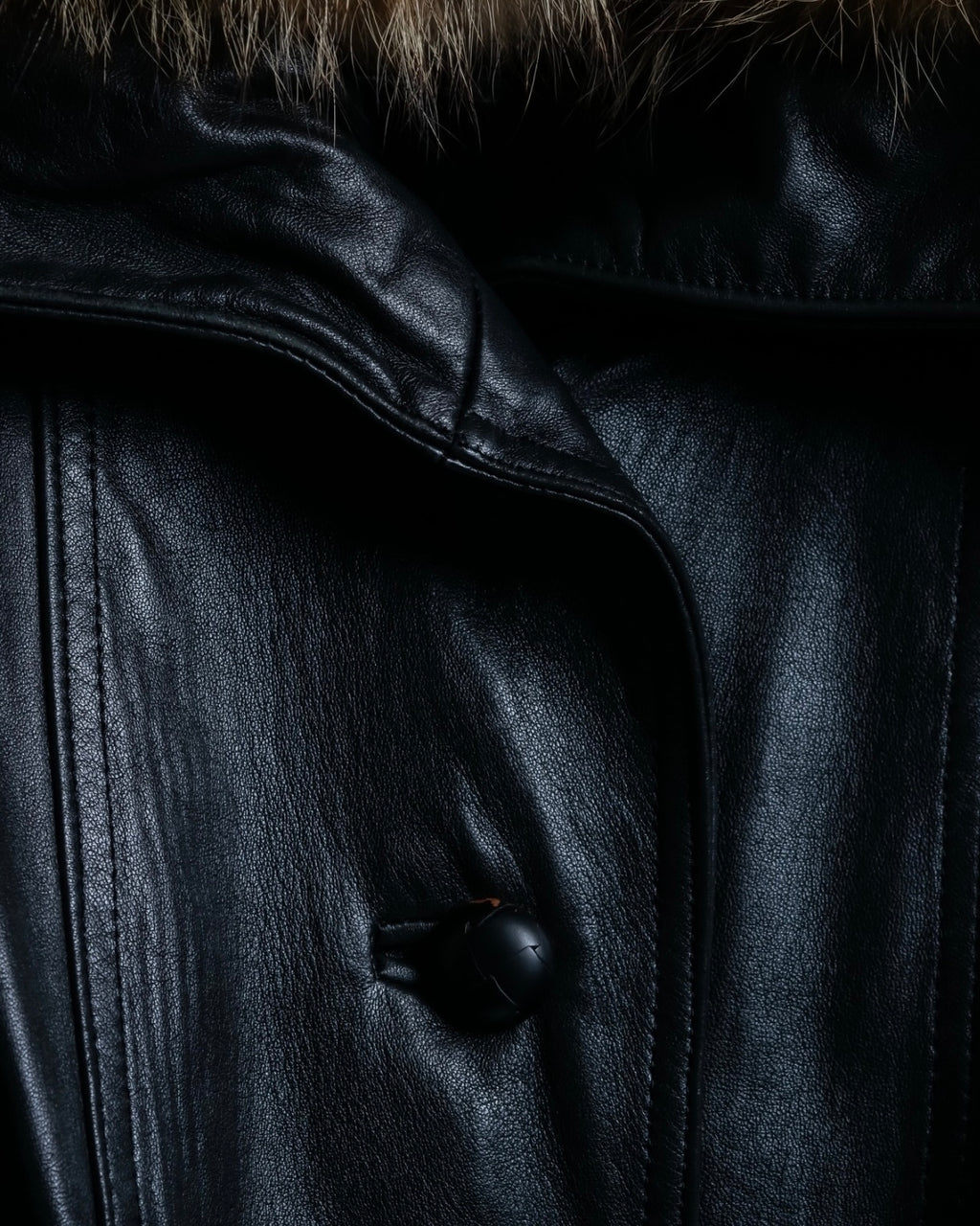 Vintage racoonfur leather blouson