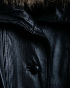 Vintage racoonfur leather blouson