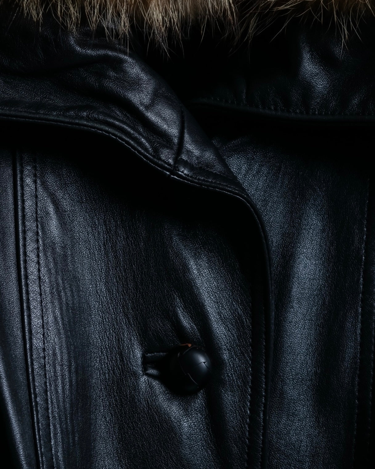 Vintage racoonfur leather blouson